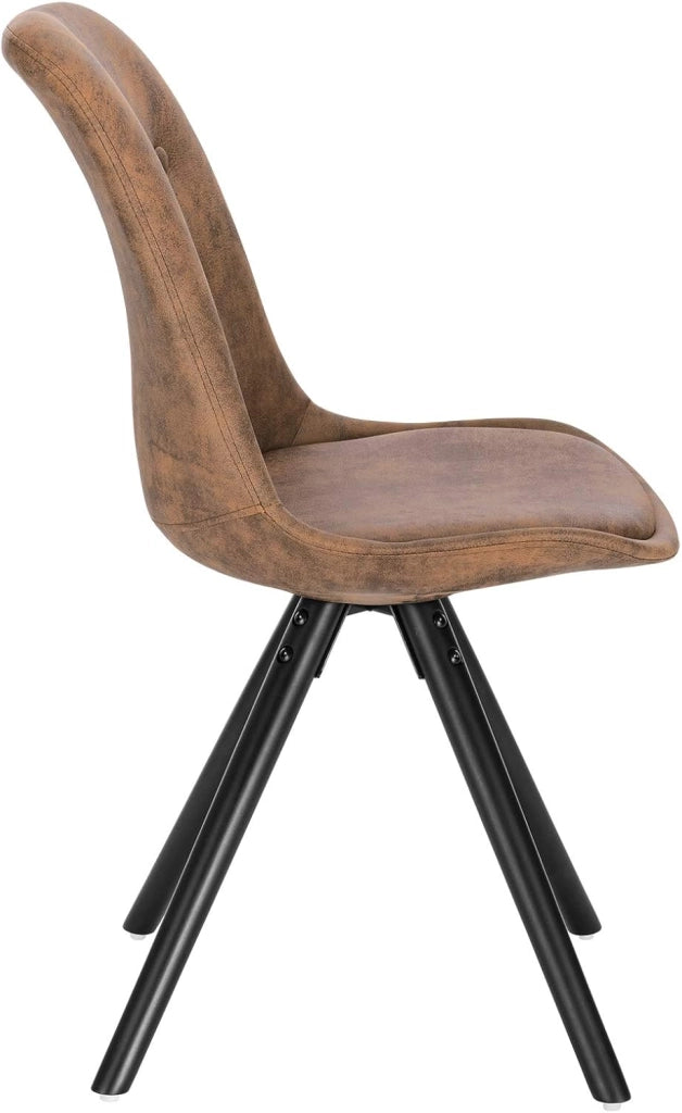 BH268dbr-2 Sedie da Cucina in Tessuto Seduta Imbottita con Schienale Senza Braccioli Marrone Scuro 2 Pezzi