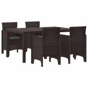 Set da Pranzo per Giardino 5 pcs Marrone Rattan Polt 3378700