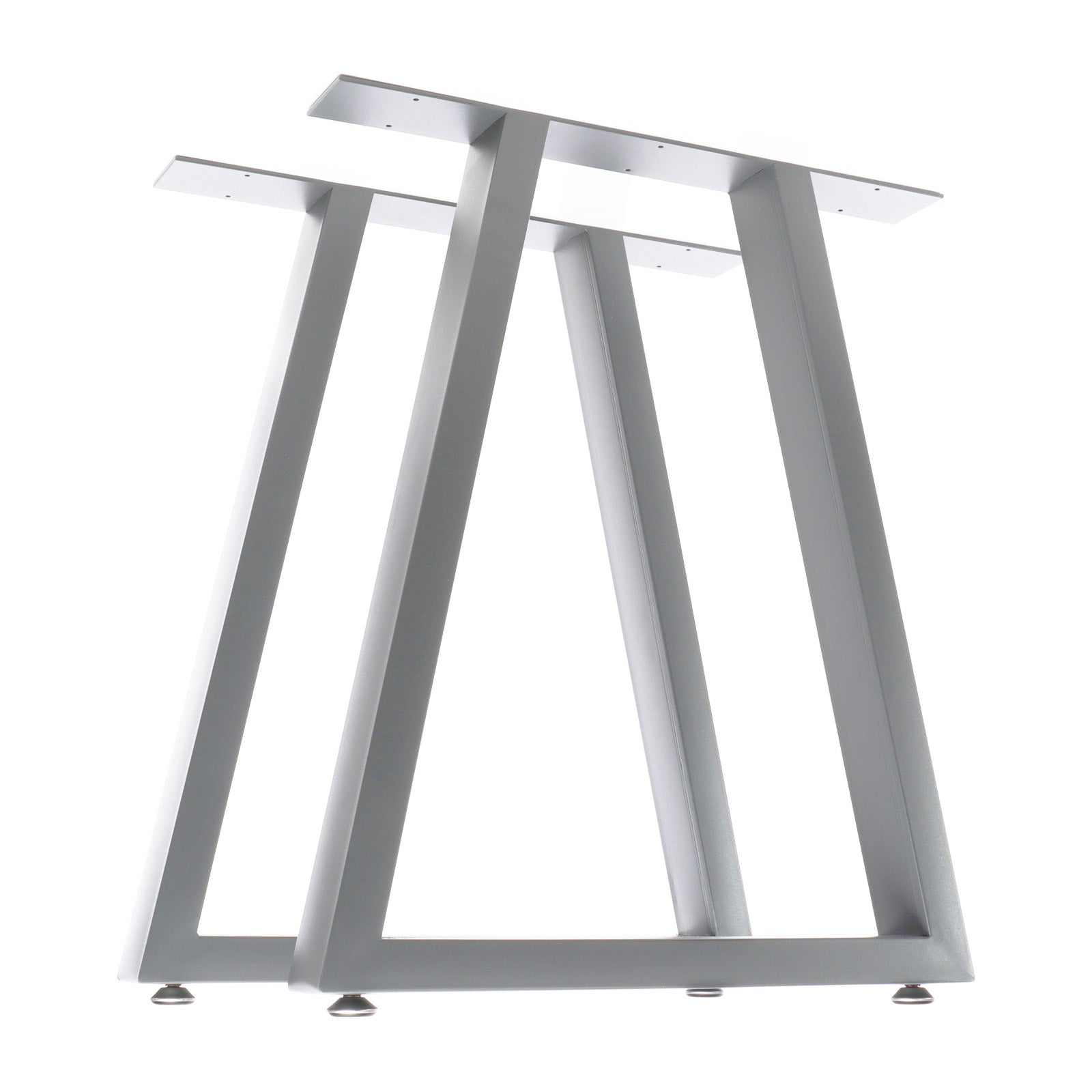 Set 2 gambe per tavolo a trapezio 60x72 cm base tavolo stile industriale grigio