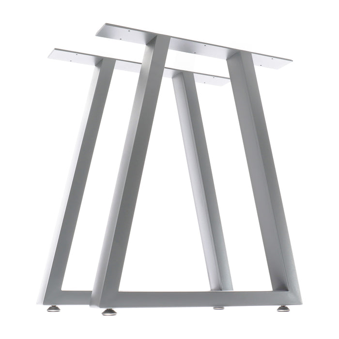 Set 2 gambe per tavolo a trapezio 60x72 cm base tavolo stile industriale grigio