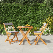 Set da BistrÃ² Pieghevole 3pz con Cuscini Legno Massello Acacia  cod mxl 39508