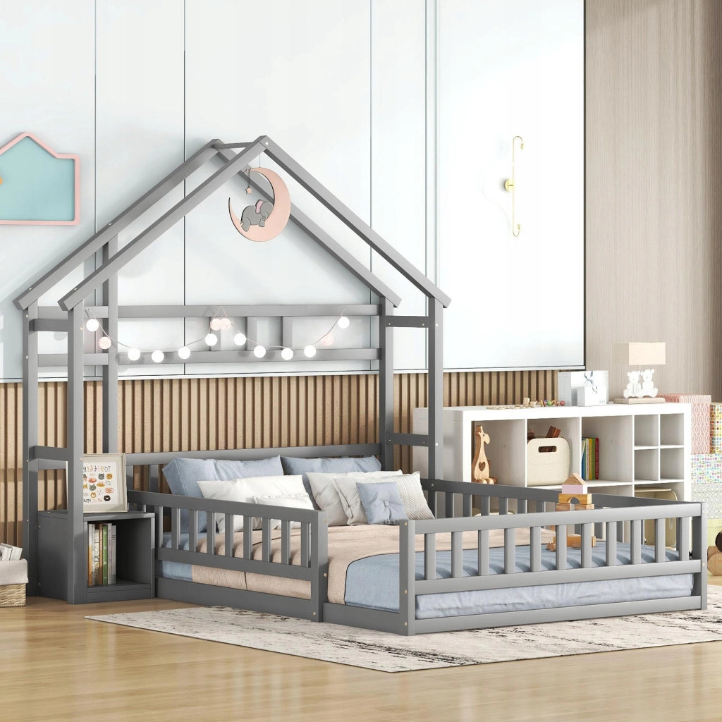 Letto singolo per bambini - Xylo - 140x200 cm - Grigio