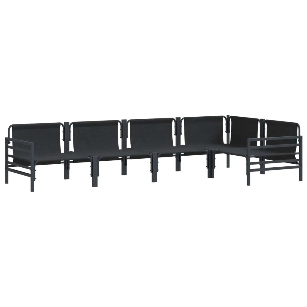 Set Divano da Giardino con cuscino 5 pcs Nero Acciaio 3378988