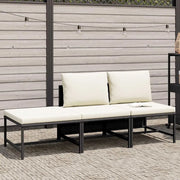 Salotto da Giardino-Set Divani da Giardino 3 pz con Cuscini in Polyrattan Nero 562318