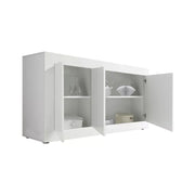 Madia Introbio, Credenza 2 Ripiani, 160x42x85.8h cm Bianco Lucido