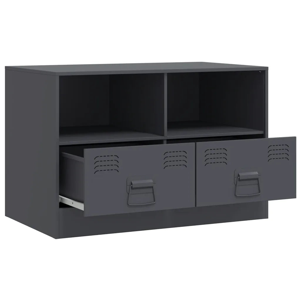 Mobili TV 2 pz-Set di 2 Credenza per TV Antracite 67x39x44 cm in Acciaio 304221