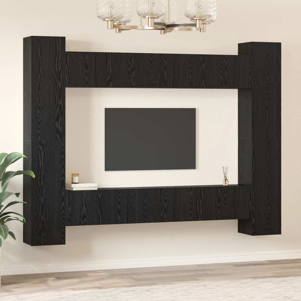Set mobile TV 10 pcs Rovere Nero 30,5 x 30 x 90 cm 3393229