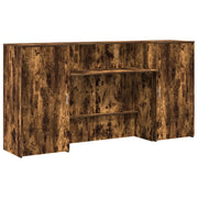 Banco Reception | Scrivania | Tavolo da Ufficio Rovere Fumo 200x50x103,5cm in Legno Multistrato