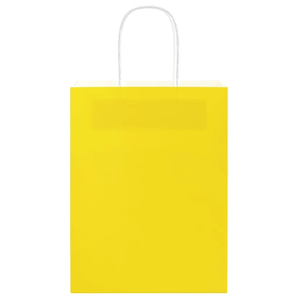 Sacchetti di Carta 250 pz con Manici Gialli 21x11x28 cm 4101783