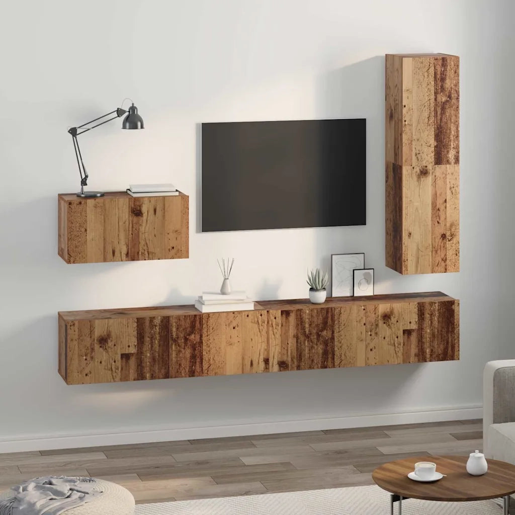 Set mobile TV 4 pcs Legno vecchio Legno multistrato 3393327