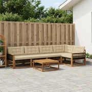Set di divani da esterno con cuscino 6 pcs Naturale e Beige 3381441