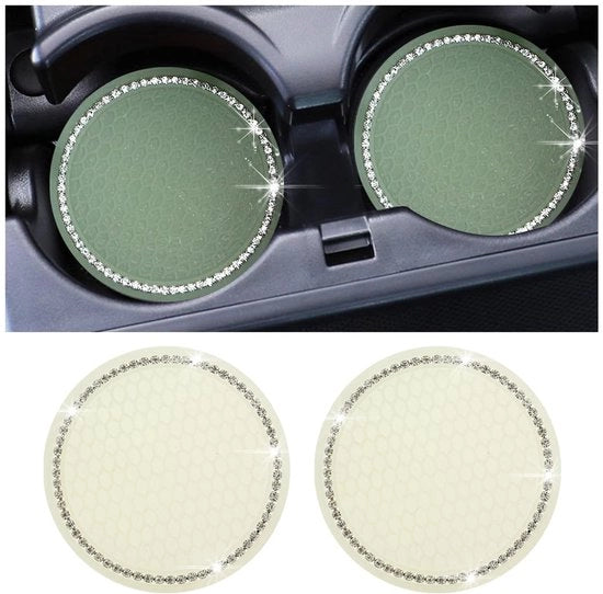 Auto-onderzetters universali 2 pezzi - Antiscivolo - Resistente a elevate temperature - Bianco fluorescente - Resistente alle abrasioni - Utilizzabile in modo universale