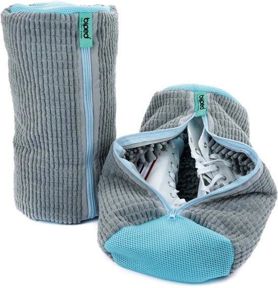 Sacchetto per scarpe a due piedi - Sacchetto per scarpe riutilizzabile - Sacchetto per scarpe per lavatrice z2923 (grigio, 2 pezzi)