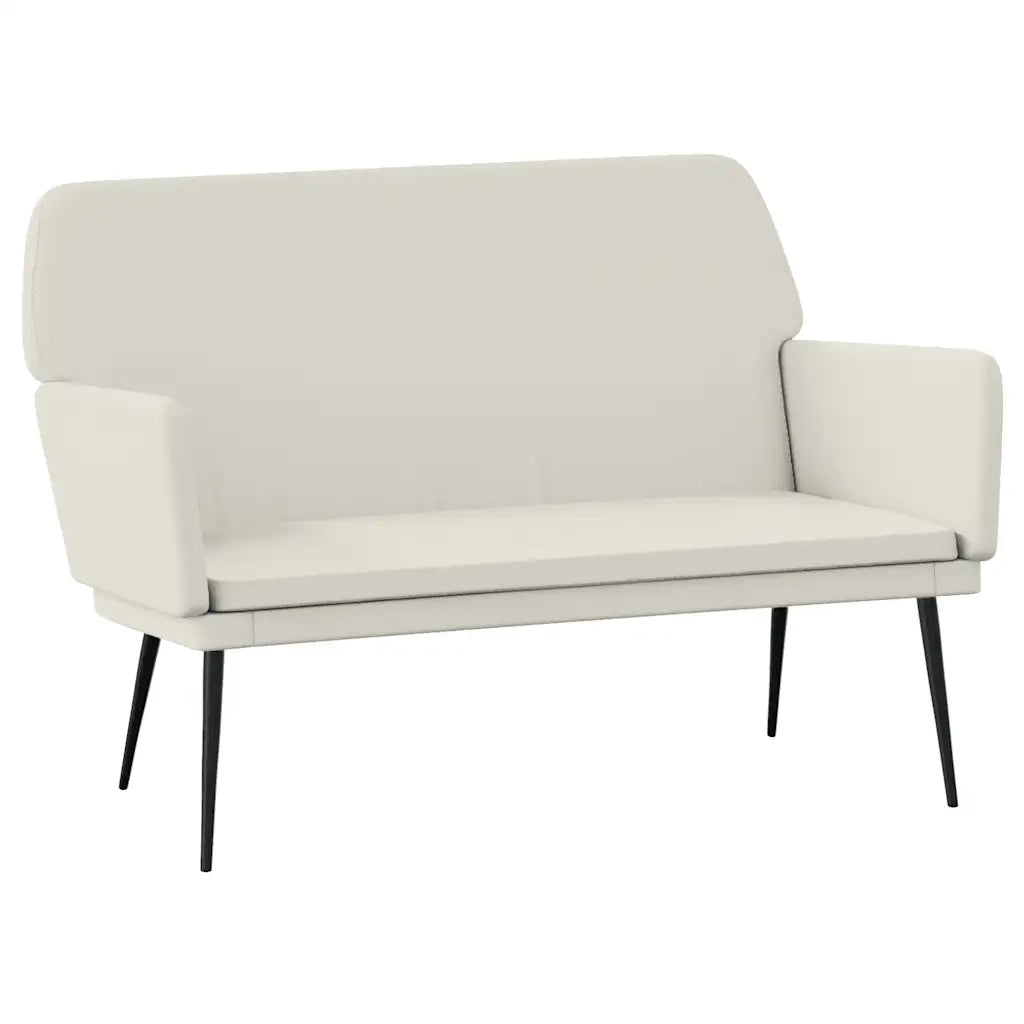 Panca-Sgabello-Poggiapiedi Crema 108x79x79 cm in Velluto 203658