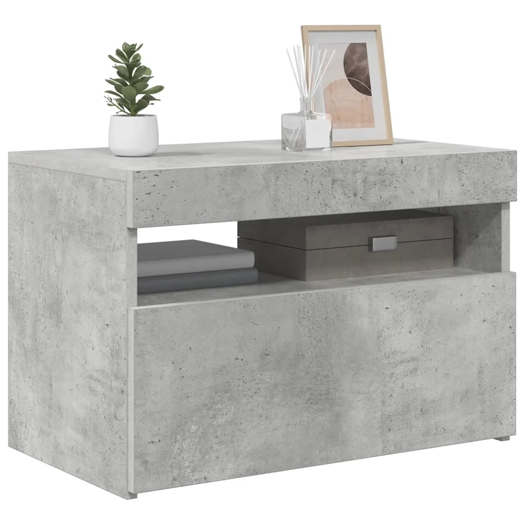 Mobile Porta TV con Luci LED-Mobile per TV-Credenza TV Grigio Cemento 60x35x40 cm