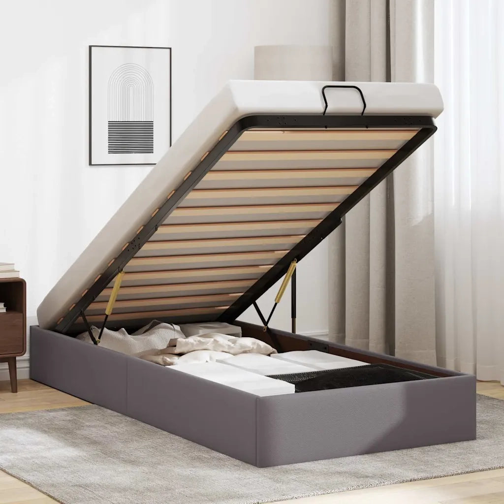 Struttura Letto Pouf senza Materasso 100x200 cm Similpelle