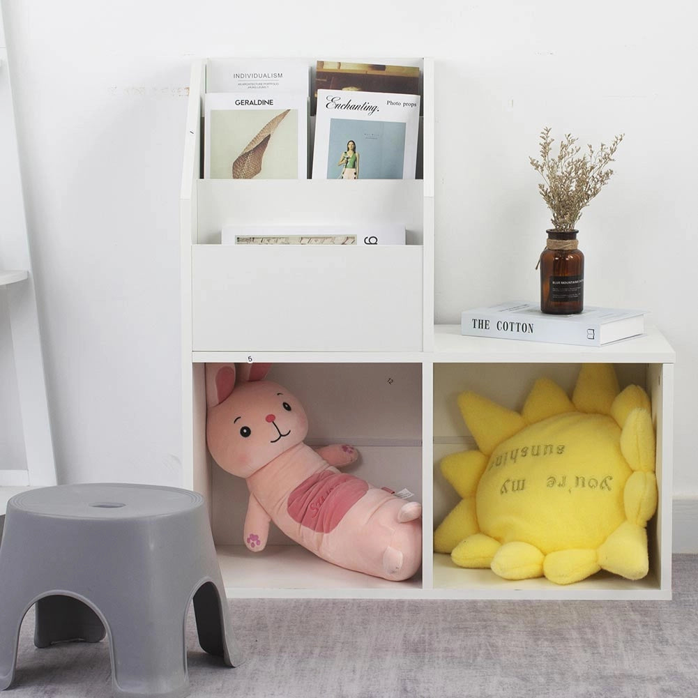 Libreria Cameretta Bambini Legno Scaffale 5 Ripiani Porta Giocattoli Libri Rivis