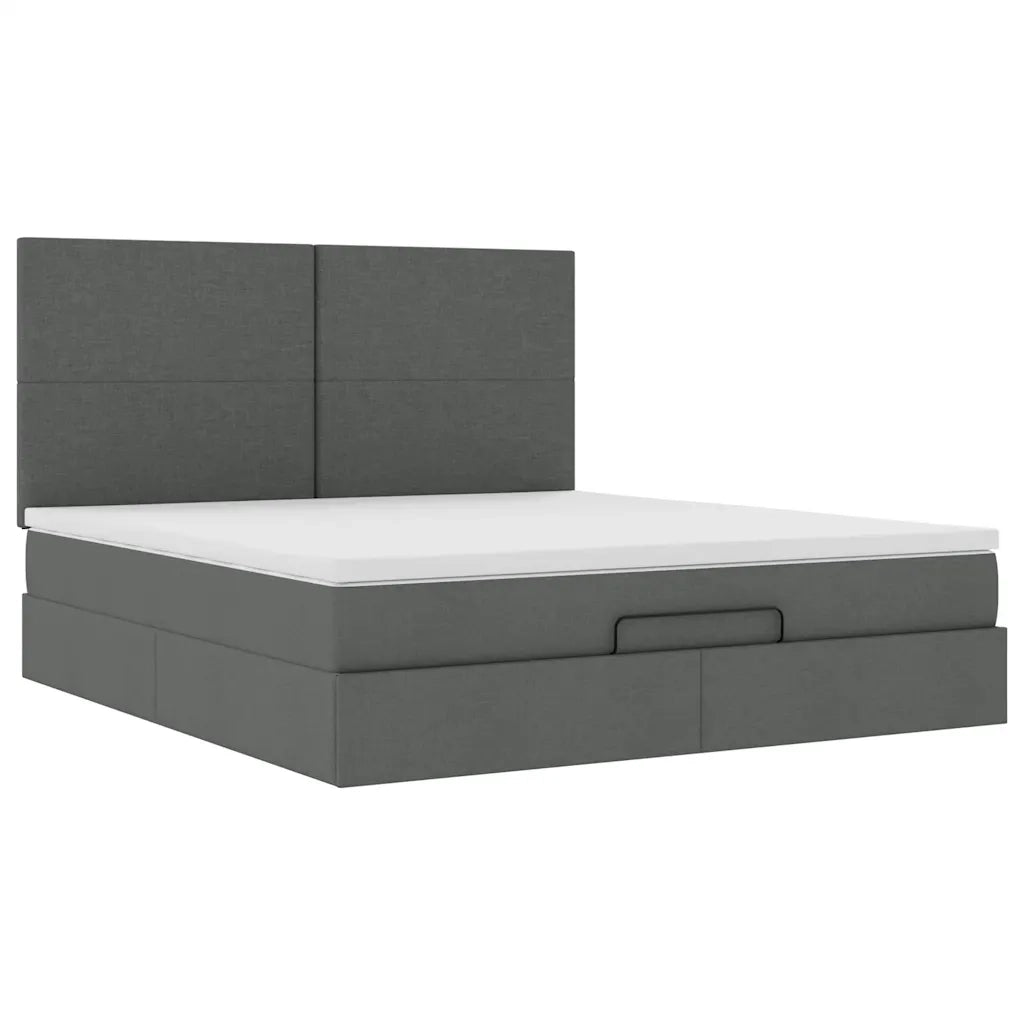 Struttura Letto Pouf con Materasso 160x200 cm in Tessuto 3313935