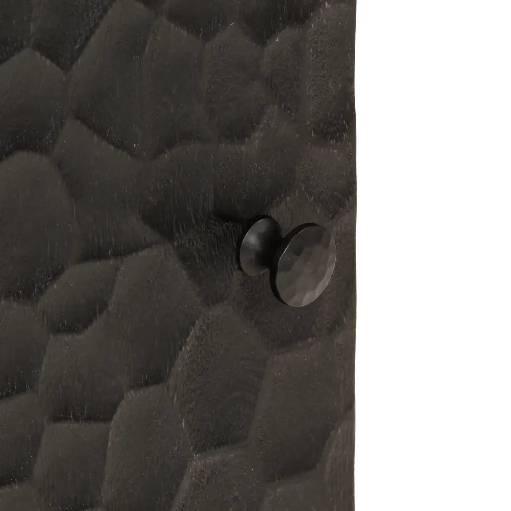 Mobile da Bagno a Parete Nero 38x33x48 cm Legno Massello Mango 356839