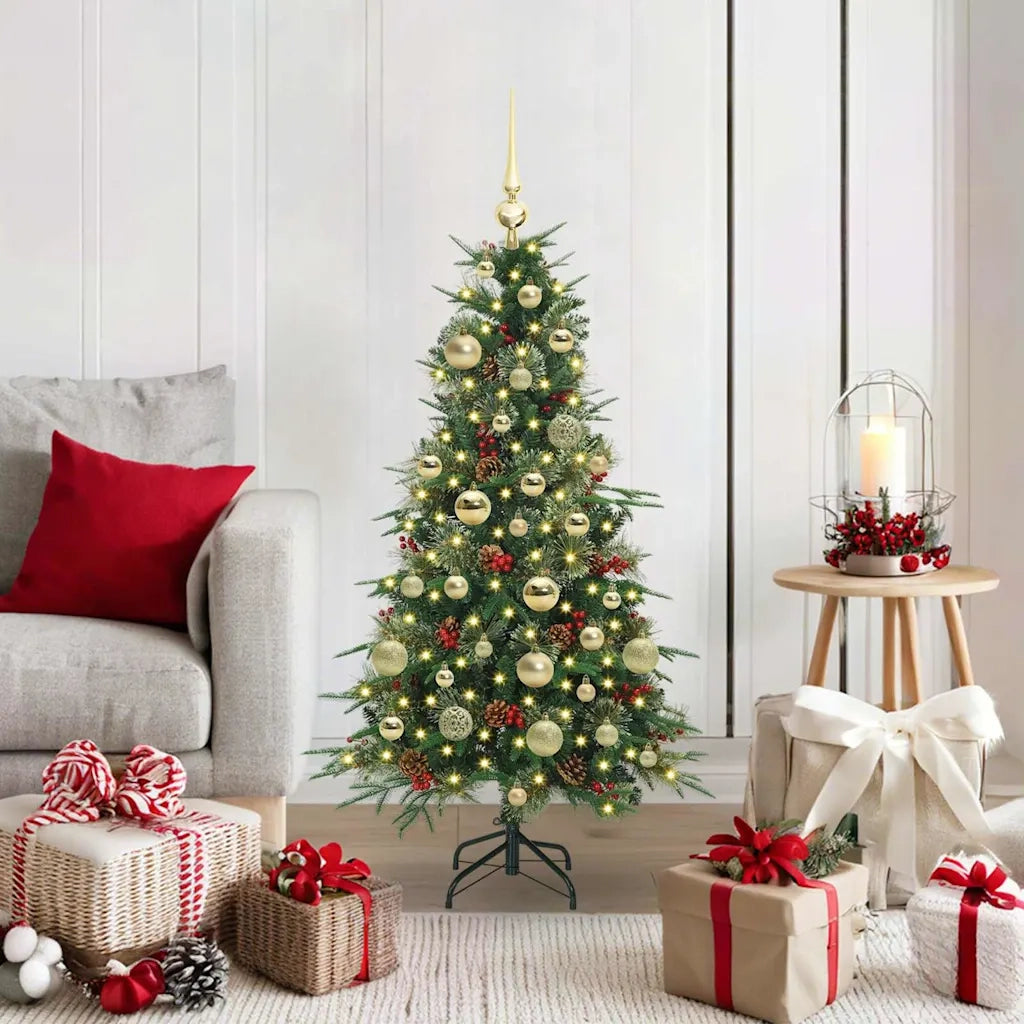 Albero di Natale Artificiale con Rami Pieghevoli Verde 120 cm