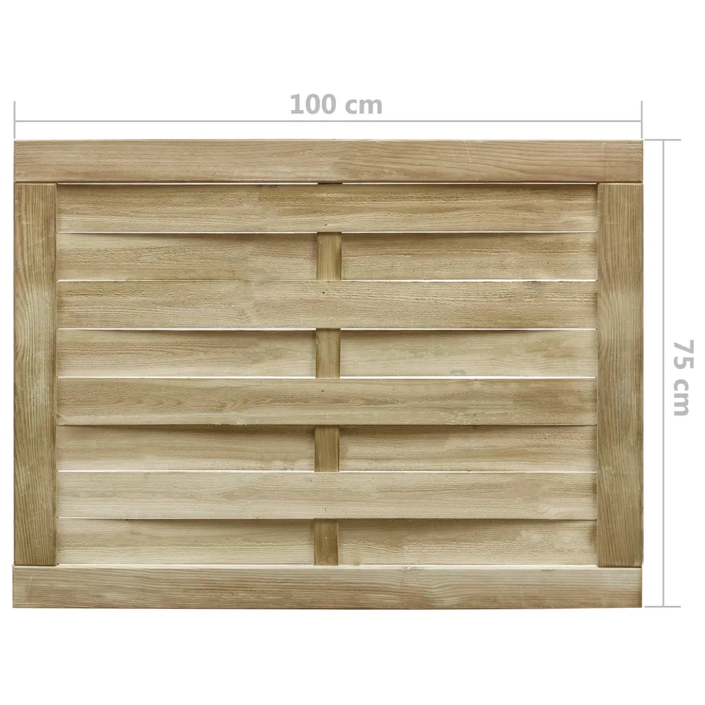 Cancello da Giardino in Legno di Pino Impregnato 100x75cm Verde 45308