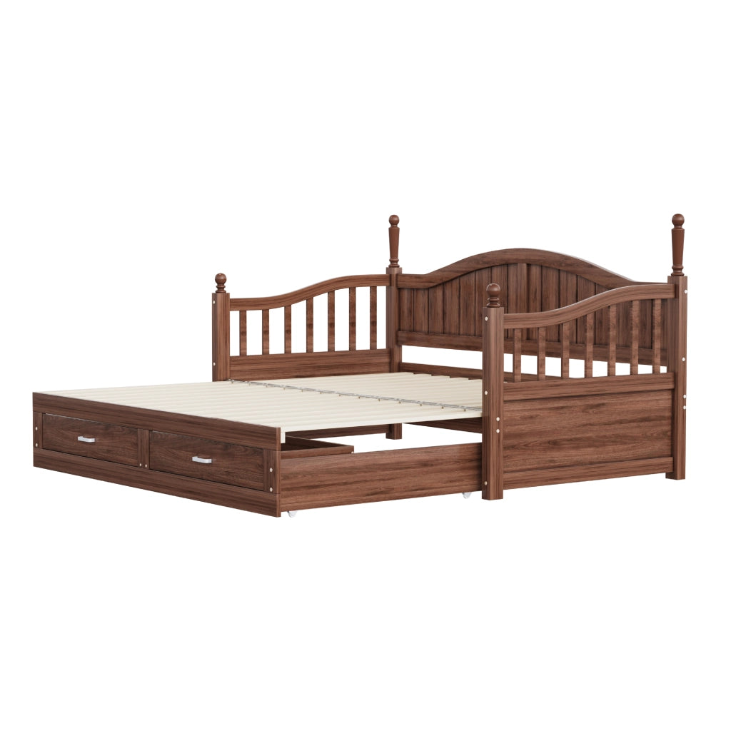 DIVANO LETTO Estraibile 90/180x190 cm Legno Noce naturale