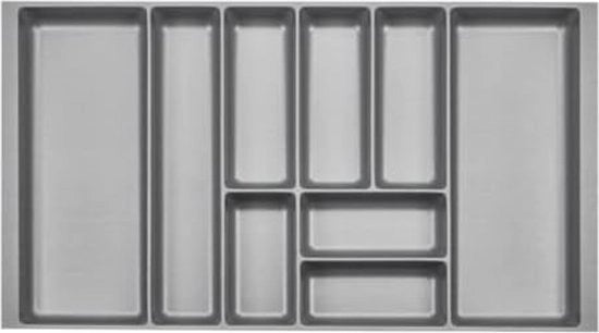 Organizzatore di carrello - Scatole di stoccaggio in plastica - Larghezza: 809 ± 1 mm (90 cm di corpo) - Argento grigio