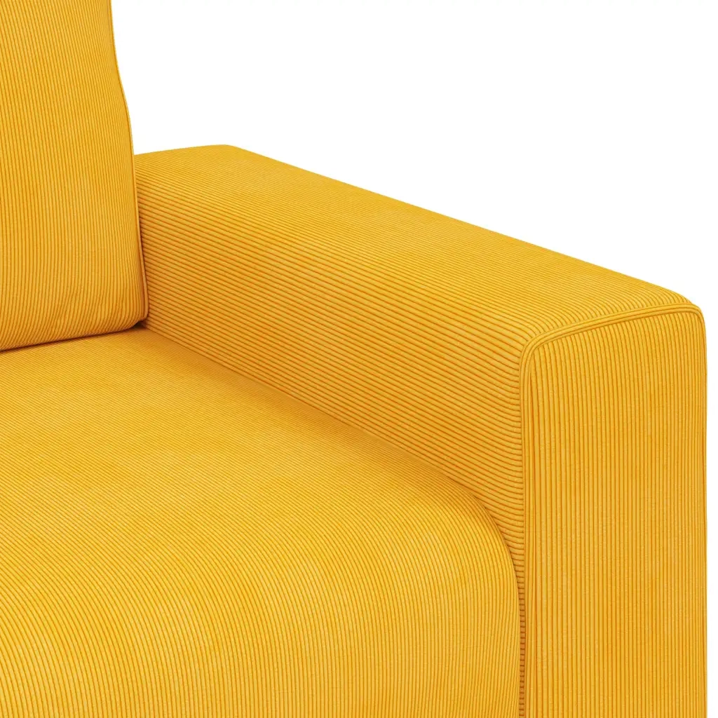Divano Divanetto-Sofa Giallo Chiaro 140cm Tessuto di Velluto a Coste