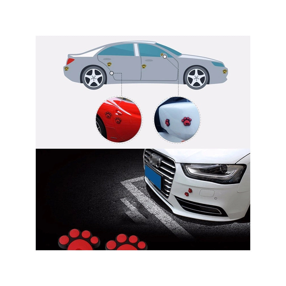 Trade Shop - Adesivo 3d Decorazione Decalcomanie Per Auto Sticker 4 Pz Zampe Cane Cucciolo -
