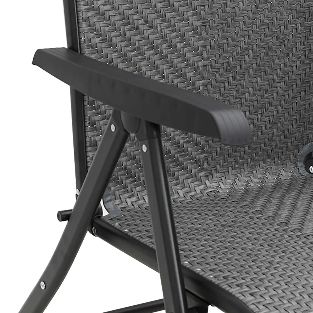 Sedie Pieghevoli da Giardino 4 pz | Sedie da Esterno Grigie in Polyrattan