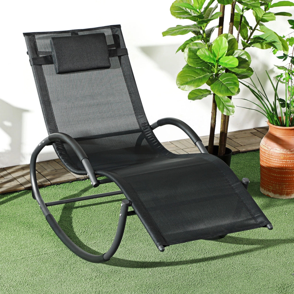 Sedia da Giardino Zero-Gravity ¨C Zephmum ¨C Polipropilene Nero 155x61x88