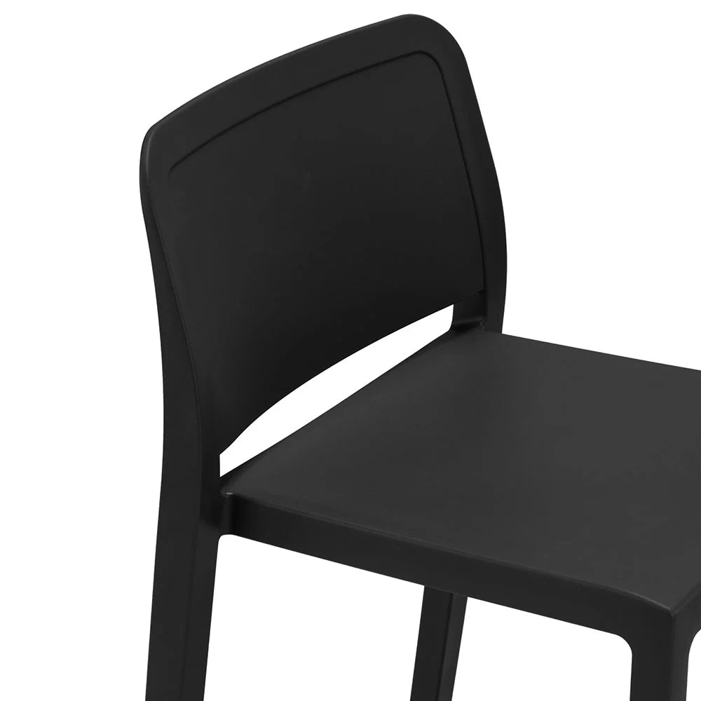 Sgabello in polipropilene GIANO altezza seduta 75cm, impilabile, idrorepellente, resistente ai raggi UV, design moderno e innovativo, ideale per la cucina, la veranda o giardino colore Ghisa