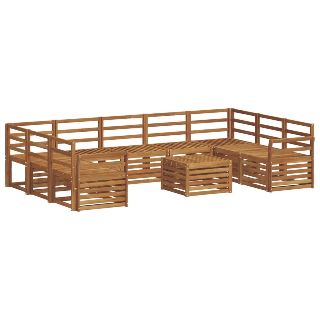 Set divani 10 pcs Naturale Legno di Acacia Massello 3375519