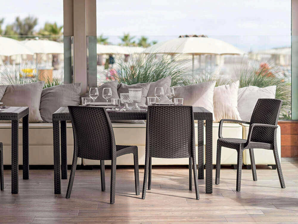 Poltrona da Giardino Impilabile in Wicker cm 57x59x86 - VIRGINIA