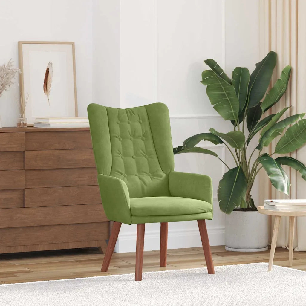 vidaXL Sedia rilassante Verde chiaro 63 x 67 x 94 cm Velluto