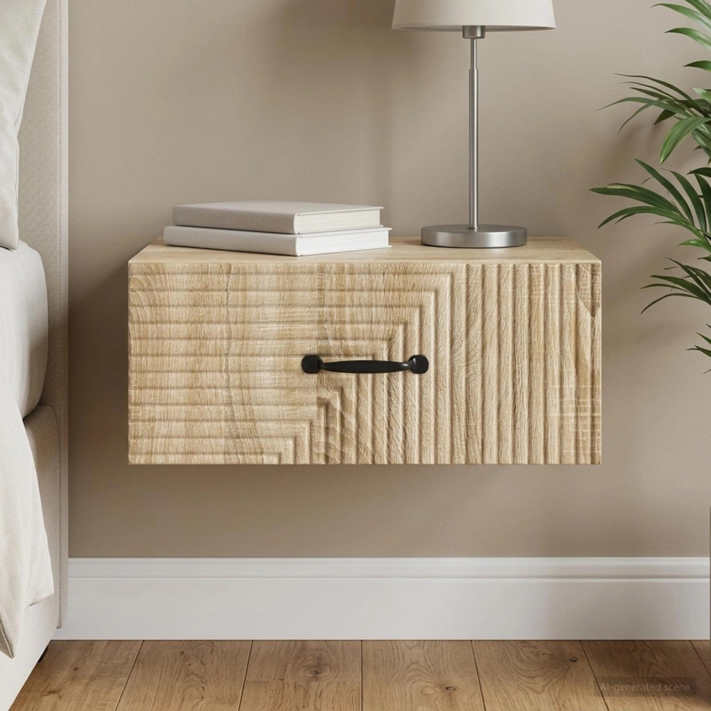 Mobiletto da notte a muro Rovere Sonoma 49 x 34,5 x 20 cm 898619