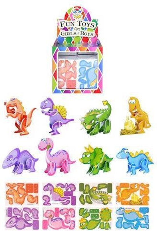 Pacchetto di 144 pezzi di puzzle 3D di dinosauri in scatola di confezione (oggetti da regalo)