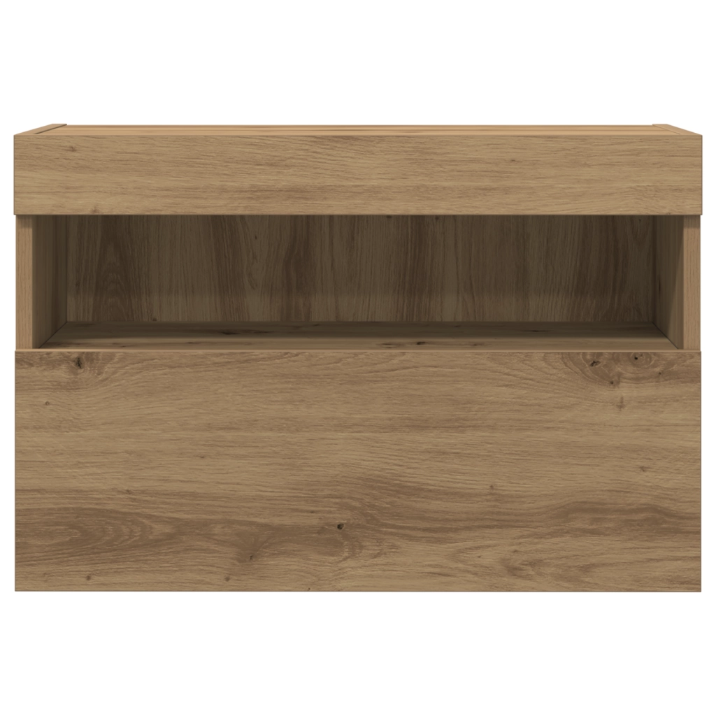 Armadi per TV  con luci LED 2 pz Rovere Artigianale 60x30x40 cm