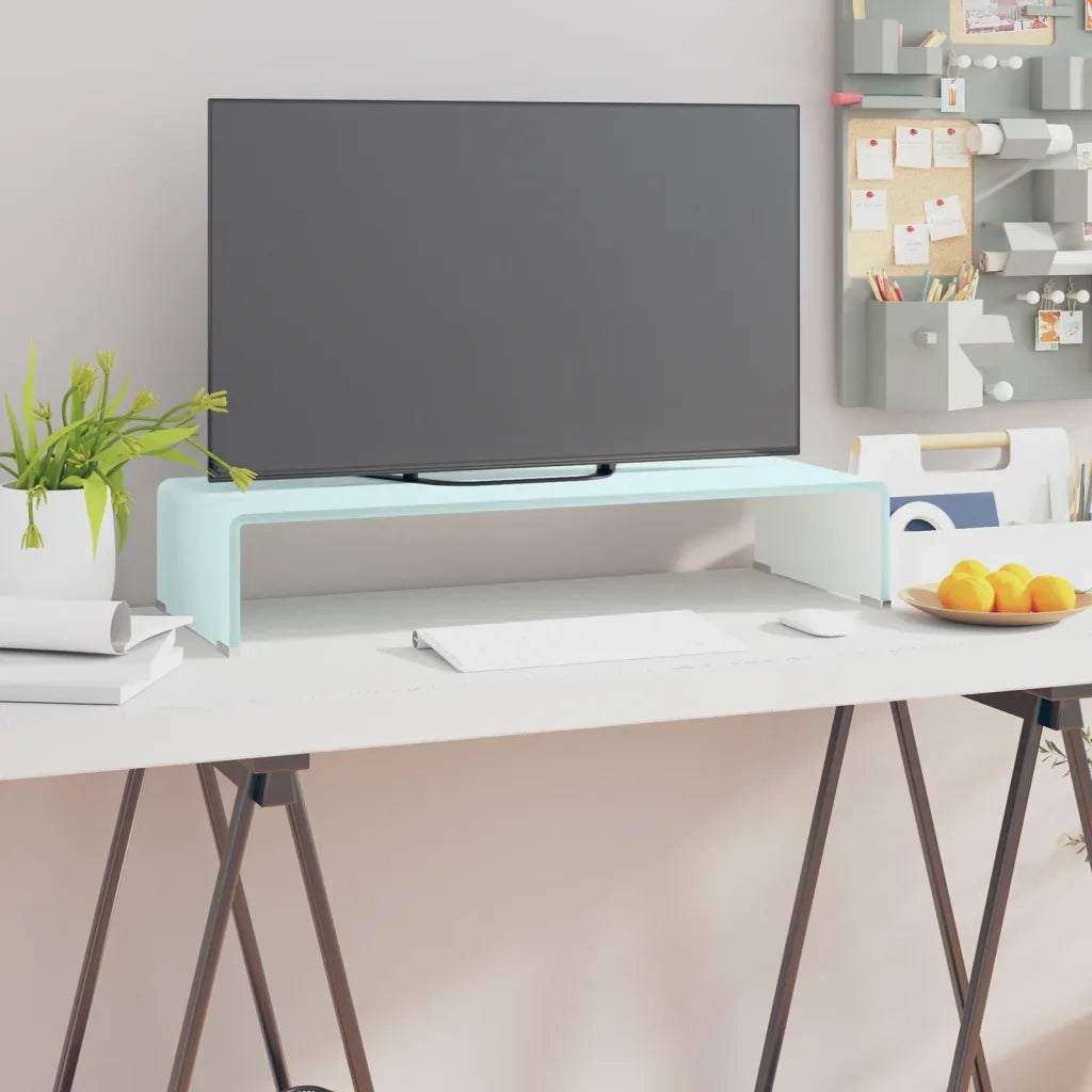 Supporto TV-Rialzo Monitor in Vetro Verde 70x30x13 cm