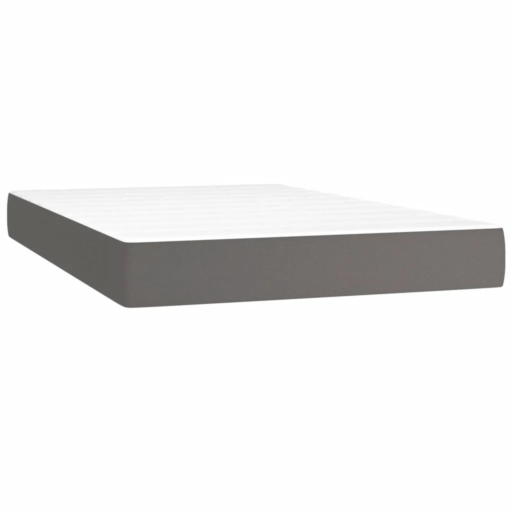 Giroletto Molle con Materasso e LED Grigio 120x200cm Similpelle 3135937