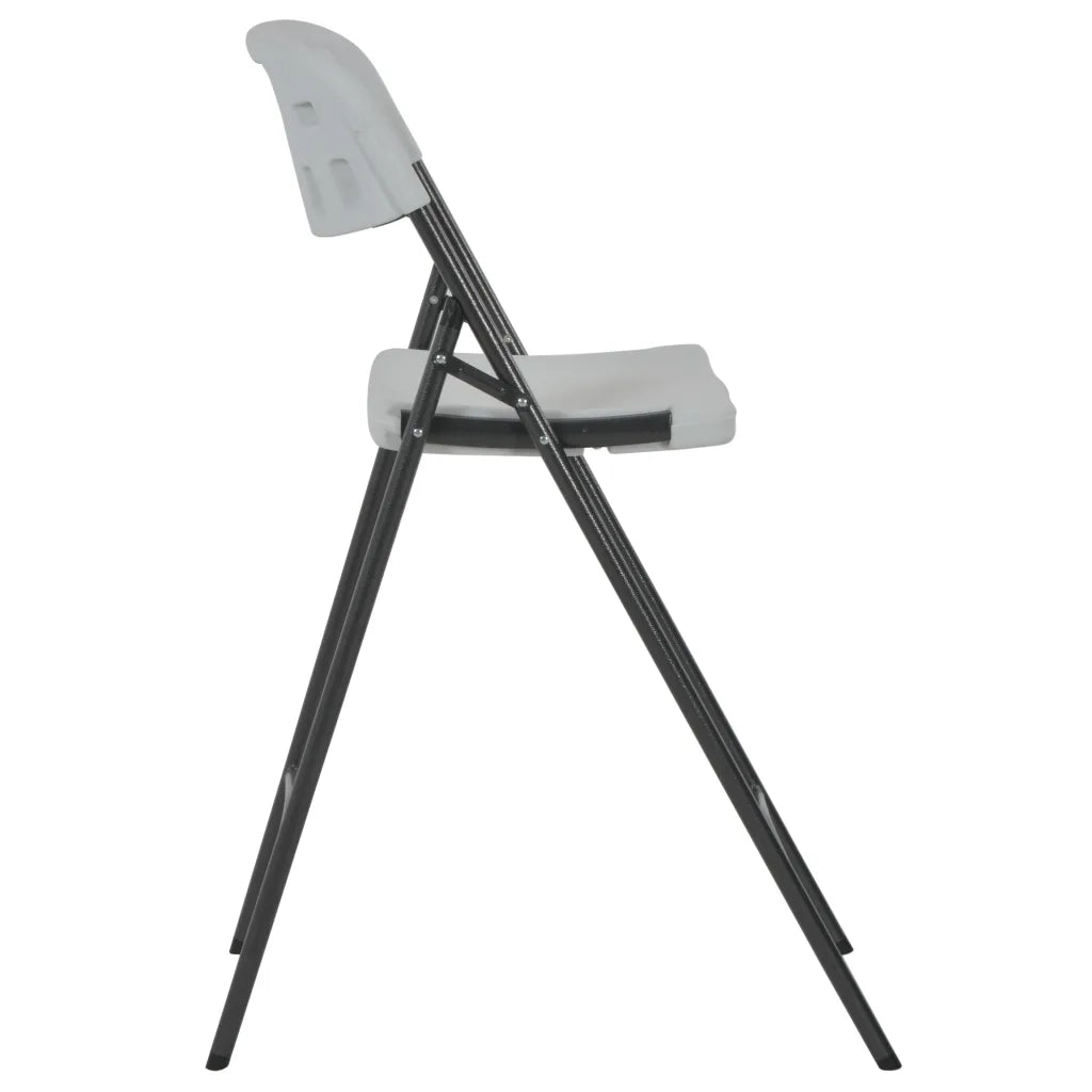 Sgabelli da Bar Pieghevoli 2 pz HDPE e Acciaio Bianco cod mxl 55273