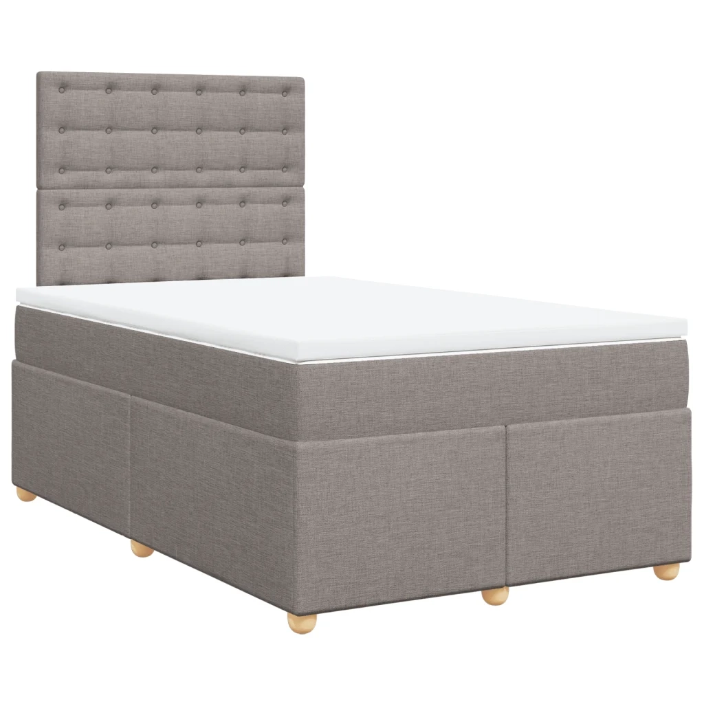 Giroletto a Molle con Materasso Tortora 120x190 cm in Tessuto