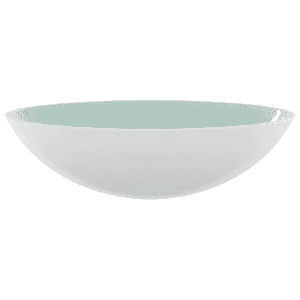 Lavandino in Vetro 50x37x14 cm Bianco 345255