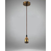 Trade Shop - Lampadario Portalampada A Sospensione Per Lampadine E27 Pendente 2 Metri E27-2m - Oro
