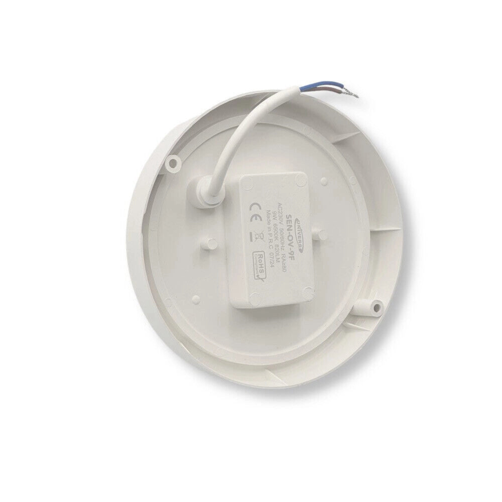 Trade Shop - Plafoniera Led Per Esterno Con Sensore Di Movimento 9w Luce 6500k Tonda Ovale Ip56 Sen-9f -