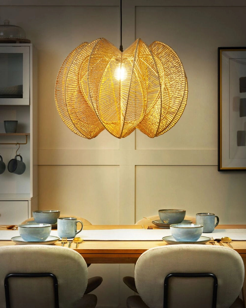Lampadario in corda di carta naturale stile boho soggiorno camera da letto
