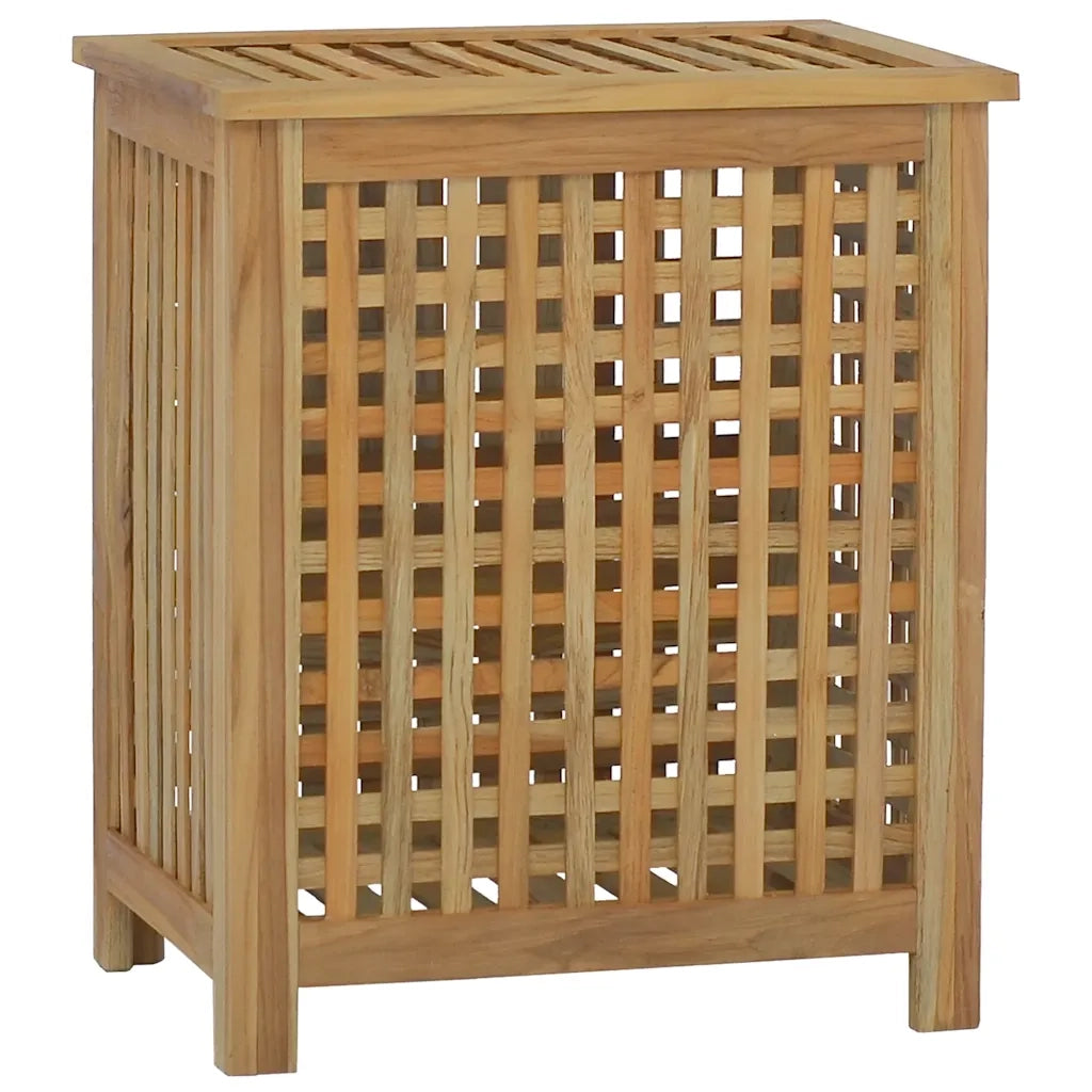Cesto del Bucato 50x35x60 cm in Legno Massello di Teak cod mxl 64583