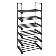 Scarpiera a 6 Ripiani Contenitore Versatile Personalizzabile Struttura in Ferro Salvaspazio per Ingresso Soggiorno Camera da Letto 45 x 30 x 106 cm Nero 12_0003578