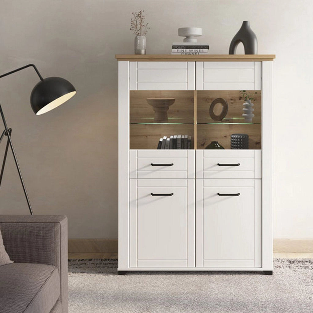 Mobile Espositore Sarconi, Vetrina 6 Ripiani, 103.5x41x143h cm Bianco