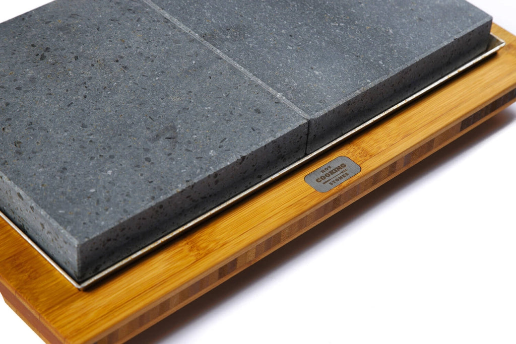 Pietra Lavica 19x34 cm con Supporto in Legno di Bamboo Basic